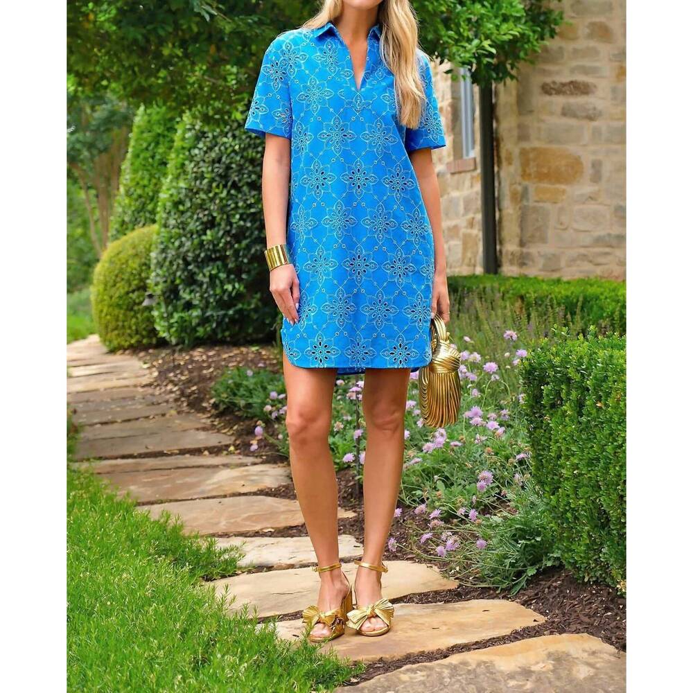 NEW SHERIDAN FRENCH rhodes mini dress in capri eyelet